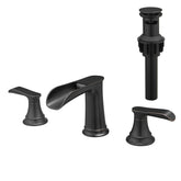 Bathroom Faucets for Sink 3 Hole ORB 8 inch Widespread Bathroom Sink Faucet with Pop Up Drain Double Lever Handle Faucet Bathroom Vanity Faucet Basin Mixer Tap Faucet with Hose