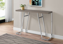 Accent Table, Console, Entryway, Narrow, Sofa, Living Room, Bedroom, Brown Laminate, Chrome Metal, Contemporary, Modern