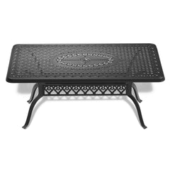 5-Piece Set Of Cast Aluminum Patio Furniture With Black Frame and Blue Cushions(same sku:W1710S00099)