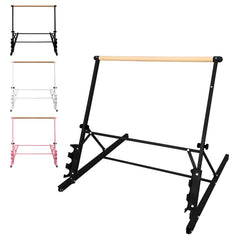 3.5FT Black Solid Wood Ballet Barre With Adjustable Range Of 31.5-39.5 Inches For Dance Practice