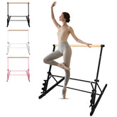 3.5FT Black Solid Wood Ballet Barre With Adjustable Range Of 31.5-39.5 Inches For Dance Practice