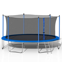 14FT Trampoline with Safety Enclosure Net,Heavy Duty Jumping Mat and Spring Cover Padding for Kids and Adults, Ladder
