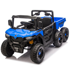 24V 400W Kids Ride On Six-wheel Electric Dump Truck W/ PC 2.4G, 4WD Super Performance,Six-wheel Suspension, Bluetooth &Early Education with Music and Storie,Speeds 1.86-3.11 MPH for Kids Aged 3-5