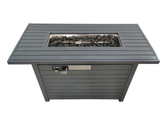 Living Source International 25'' H x 42'' W Steel Outdoor Fire Pit Table with Lid (Gray)