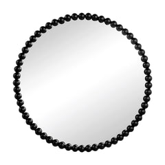 32" Circle Mirror with Metal Beaded Frame, Wall Mirror for Living Room Bedroom Entryway