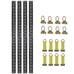 8ft E Track Tie-Down Rail Kit,Indoor E Track 8' (4 Pack) for Garages, Vans, Trailers, Motorcycle Tie Downs, ATV Mountings, 8 x Steel O-Ring Anchors and 8 x Rope Tie Offs,Heavy Loads UP To 2,000lbs