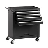4-Drawer Rolling Tool Chest, Cabinet with 4 Wheels Tool Chest with Drawers, Suitable for Garages, Warehouses, Workshops, Repair Shops, Black