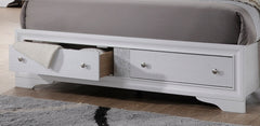 Traditional Style King Size Storage Bed made with Wood in White