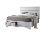 Traditional Style King Size Storage Bed made with Wood in White