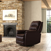 Global Home Swivel Recliner with Manual Footrest In Madras Brown