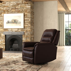 Global Home Swivel Recliner with Manual Footrest In Madras Brown