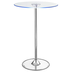 Indra Chrome Glass Top LED Bistro Bar Table