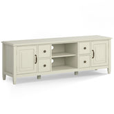 Connaught 72 inch Wide Solid Wood TV Stand in Antique White For TVs up to 80 inches