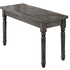 Weathered Grey Dining Bench with Turned Legs