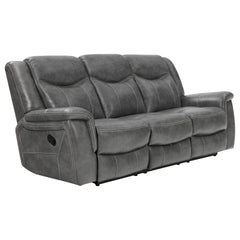 Hudson Casual Grey Motion Sofa with Pillow Top Arms
