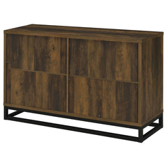 Thurston Dark Pine 4-door Engineered Wood Accent Cabinet