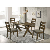 Gawain Rustic Knotty Nutmeg 5-piece Dining Set