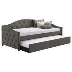 Tremont Grey Upholstered Twin Daybed with Trundle