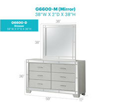 Madison G6600-D Dresser, Silver Champagne
