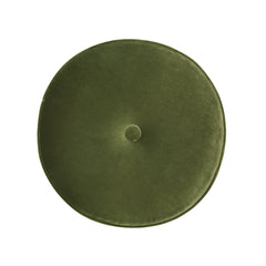 Riley 16" Round Footstool Ottoman, Olive Green Performance Velvet