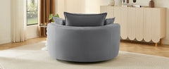 360° Swivel Sofa Chair Accent Barrel Chair 57.5" Swivel Round Chair with Dual-layer Cushion Design and 3 Removable Pillows for Living Room, Bedroom, Office and Hotel, Grey