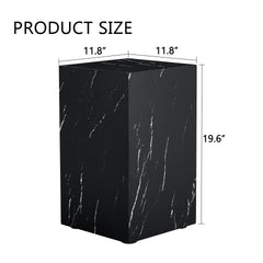11.8*11.8*19.6 Inch Black Marble Texture MDF Coffee Table - Luxurious Design, Perfect Living Room Accent.Rectangular fashion texture design coffee table, suitable for various situations and scenes.