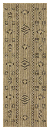 Earth GC_NTL1001 Jute/Black 2 ft. 7 in. x 7 ft. 3 in. Indoor/Outdoor Area Rug