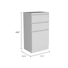 Kamelot Dresser With Jewelry Box, Single Door Cabinet, Mirror, Two Drawers -White