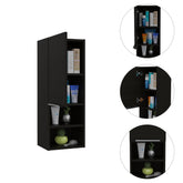Mila Bathroom Cabinet, Two Interior Shelves, Two External Shelves, Single Door Cabinet -Black