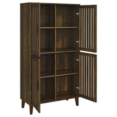Sakai Dark Pine 4-door Tall Accent Cabinet