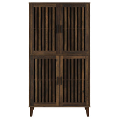 Sakai Dark Pine 4-door Tall Accent Cabinet