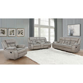 Brazelton Taupe 3-piece Pillow Top Arms Living Room Set