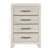 Contemporary Gray Oak Finish Storage Chest of 4x Drawers Wooden Bedroom Furniture 1pc
