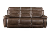 Aashi Brown Leather-GEL Match Recliner Sofa