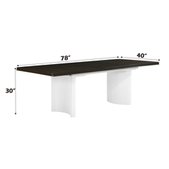 Carene White & Brown Finish Dining Table (With Leaf)