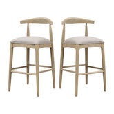 BAR STOOL IN PEBBLE FABRIC (SET OF 2)