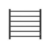 Towel Warmer 6 Bar Electric Heated Towel Rack Wall Mount Plug-in/Bath Towel Heater Matt-Black - Timer