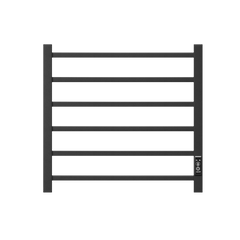 Towel Warmer 6 Bar Electric Heated Towel Rack Wall Mount Plug-in/Bath Towel Heater Matt-Black - Timer