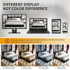 King Size Bed Frame,Tufted Headboard with Extra-Large Ultra-Soft Cloud Pillow Design,Chenille Platform Bed with Metal and Wooden Slats Double Support,Solid and Stable,Noise-Free,Black