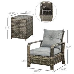 Patio Furniture,Wicker Storage Table Chairs