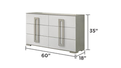 Olivia Contemporary Style 6- Drawer Dresser Made with Wood in White. (INCLUDES DRESSER ONLY) same asG150108650 ( NJ inventory)