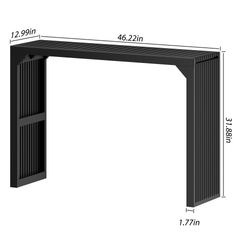 46" Solid Wood Narrow Console Table Black for Living Room, Foyer