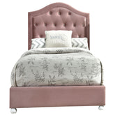 Pink Twin Tufted Headboard Upholstered Bed