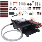 2-in-1 Belt Sander,350W Dual Motor Rotary Tool Sand Belt,Mini Electric Belt Sander Desktop Polisher,Multifunctional Power Tool