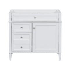36'' Bathroom Vanity without Top Sink, Modern Bathroom Storage Cabinet with 2 Drawers and a Tip-out Drawer, Solid Wood Frame (NOT INCLUDE BASIN SINK; REPLACE WF315154AAK)