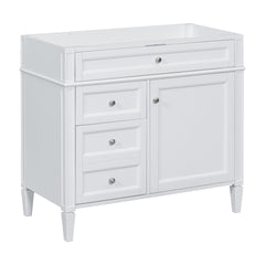 36'' Bathroom Vanity without Top Sink, Modern Bathroom Storage Cabinet with 2 Drawers and a Tip-out Drawer, Solid Wood Frame (NOT INCLUDE BASIN SINK; REPLACE WF315154AAK)