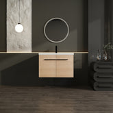 LEVISTAR oak 30 Inch Bathroom Vanity with resin Countertop Sink, 2 Doors Bathroom Cabinet Set