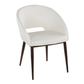Renee Contemporary Chair in Copper Metal and White Faux Leather by LumiSource