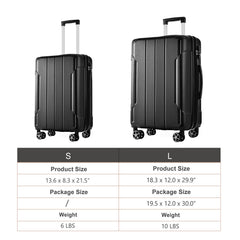 Hardshell ABS Luggage Sets 2 Piece Suitcase Set Expandable with TSA Lock Spinner Wheels for Men Women