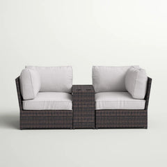 Outdoor Wicker Loveseat with Cushions – Ready to Use, No Assembly Required
